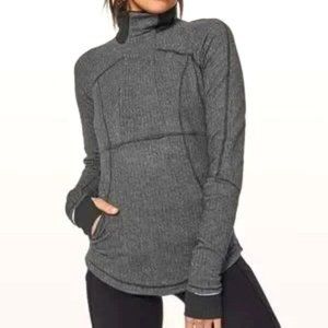 Lululemon Base Runner 1/2 Zip Heathered Herringbone Size 8